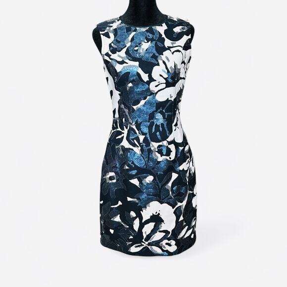 Elie Tahari Floral Sequin Dress Structured Embellished Wedding Guest Mystical 2 - Picture 3 of 15